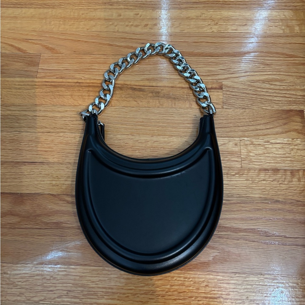 Zara Black Handbag with Silver Chain